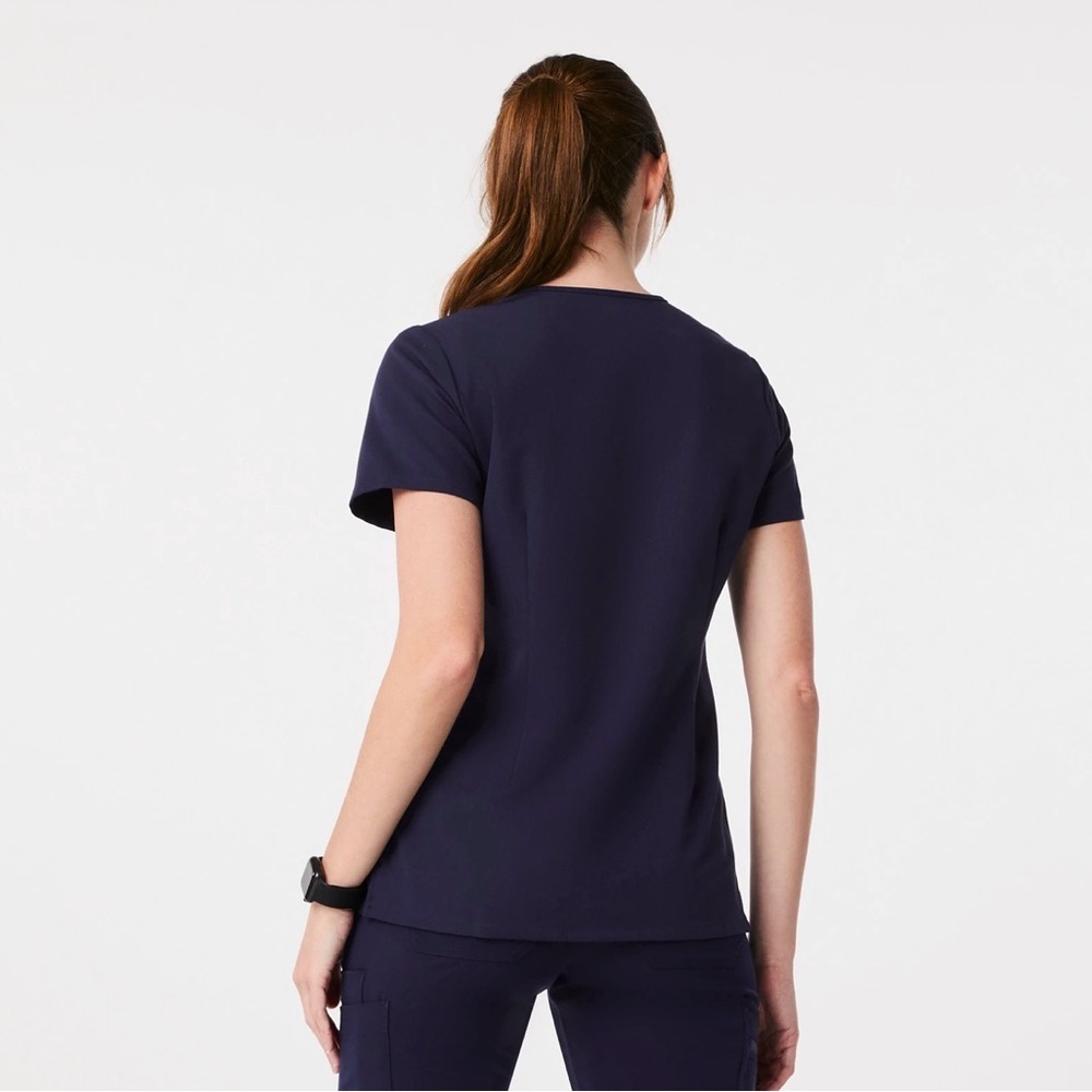 Figs Navy Blue Catarina One Pocket V-Neck Women's Scrub Top Size XL Petite - Picture 9 of 9